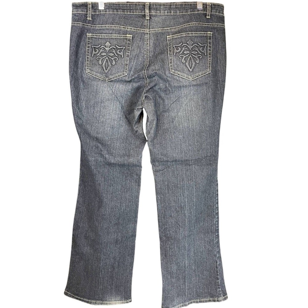 WILLI SMITH Jeans (14)(38x32) Womens Curvy Plus Embossed Pocket Stretch Wide Leg - Picture 3 of 8